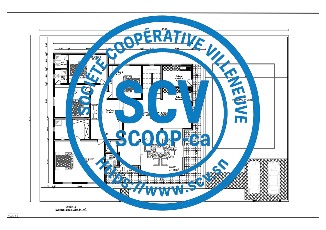 Plan Villa F5 - Excellence résidentielle
